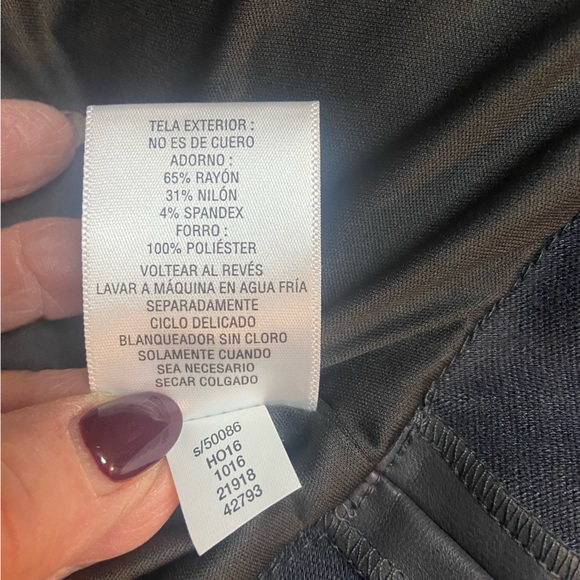 Thalia Sodi Sz L Charcoal Gray Faux Leather Collarless Women’s Jacket - Picture 15 of 16
